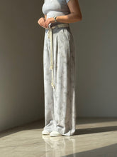 Load image into Gallery viewer, Women's Butterfly Print Wide Leg Palazzo Pants High Waist Casual Linen Blend Trousers
