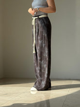 Load image into Gallery viewer, Women's Butterfly Print Wide Leg Palazzo Pants High Waist Casual Linen Blend Trousers
