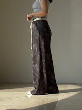 Load image into Gallery viewer, Women's Butterfly Print Wide Leg Palazzo Pants High Waist Casual Linen Blend Trousers
