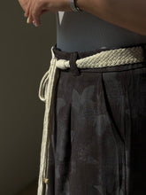 Load image into Gallery viewer, Women's Butterfly Print Wide Leg Palazzo Pants High Waist Casual Linen Blend Trousers
