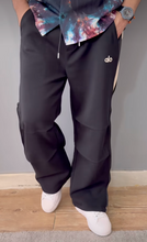 Load image into Gallery viewer, Men’s Premium Straight-Fit Track Pants with Black Side Stripes &amp; Drawstring Waist
