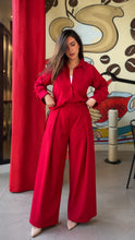Load image into Gallery viewer, Women's Oversized Co-ord Set Relaxed Fit Shirt &amp; High Waist Wide Leg Trousers
