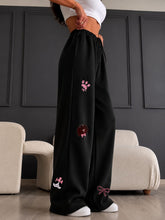 Load image into Gallery viewer, Women's Premium Wide Leg Graphic Lounge Pants Soft High Waist Everyday Bottoms

