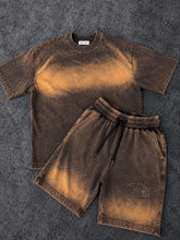 Load image into Gallery viewer, Men's Stone Wash Oversized Co-Ord Set Half Sleeve T-Shirt &amp; Shorts Premium Casual Streetwear
