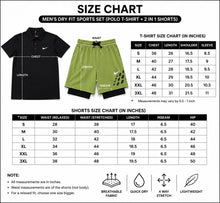 Load image into Gallery viewer, Men's Dry Fit Nicky T-Shirt &amp; 2-in-1 Sports Shorts Co-Ord Set Quick Dry Gym &amp; Running Outfit Black &amp; Olive Green

