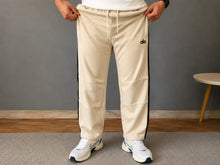 Load image into Gallery viewer, Men’s Premium Straight-Fit Track Pants with Black Side Stripes &amp; Drawstring Waist
