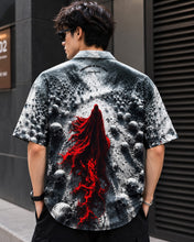 Load image into Gallery viewer, Skull &amp; Flame Printed Oversized Casual Shirt
