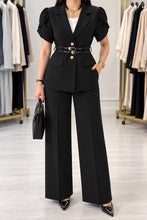 Load image into Gallery viewer, Women’s Elegant Tailored Blazer &amp; Wide-Leg Pant Co-Ord Set

