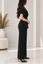 Load image into Gallery viewer, Women’s Elegant Tailored Blazer &amp; Wide-Leg Pant Co-Ord Set
