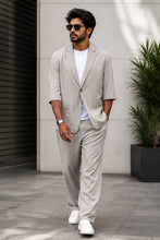 Load image into Gallery viewer, Men's Casual Blazer Suit Jackets One Button Lightweight Coats Short Sleevess Business Suit Coat
