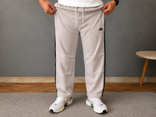 Load image into Gallery viewer, Men’s Premium Straight-Fit Track Pants with Black Side Stripes &amp; Drawstring Waist
