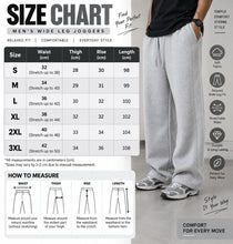 Load image into Gallery viewer, Men’s Relaxed Fit Wide Leg Joggers Premium Grey Melange Track Pants with Drawstring
