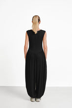 Load image into Gallery viewer, Women's Black Sleeveless Harem Jumpsuit Loose Fit Boho One-Piece with Pockets
