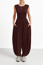 Load image into Gallery viewer, Women's Black Sleeveless Harem Jumpsuit Loose Fit Boho One-Piece with Pockets
