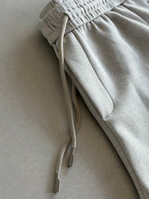 Load image into Gallery viewer, Men’s Relaxed Fit Wide Leg Joggers Premium Grey Melange Track Pants with Drawstring
