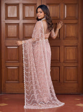 Load image into Gallery viewer, Beautiful Soft Rich Net Embroidery Sequence Pearl Work Saree
