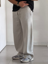 Load image into Gallery viewer, Men’s Relaxed Fit Wide Leg Joggers Premium Grey Melange Track Pants with Drawstring
