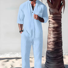 Load image into Gallery viewer, Men's Trendy Cotton Linen Top &amp; Pants Two-Piece Set
