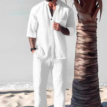 Load image into Gallery viewer, Men's Trendy Cotton Linen Top &amp; Pants Two-Piece Set
