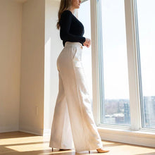 Load image into Gallery viewer, Women's high-waisted wide-leg trousers with belt accent
