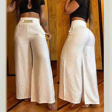 Load image into Gallery viewer, Women's high-waisted wide-leg trousers with belt accent
