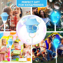Load image into Gallery viewer, Automatic Handheld Bubble Machine for Kids, Bubble Maker Spring Summer Toys with Lights, Outdoor Rechargeable Blower Best Easter Gift for Children
