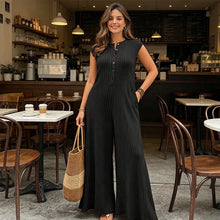 Load image into Gallery viewer, ✨HOT SALE 50% OFF ✨ 2026🔥 Sleeveless Ribbed Wide-Leg Jumpsuit with Pockets
